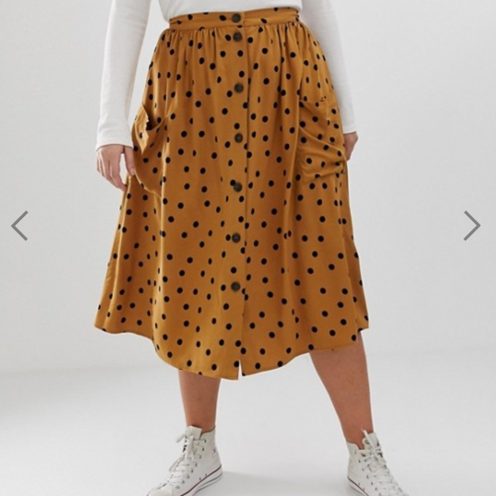 ASOS DESIGN Curve button front midi skirt